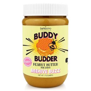 Bark Bistro Company, Beehive Buzz Buddy Budder, 100% Natural Dog Peanut Butter, Healthy Peanut Butter, Stuff in Toy, Dog Enrichment, Dog Pill Pocket - Made in USA (17oz Jars)