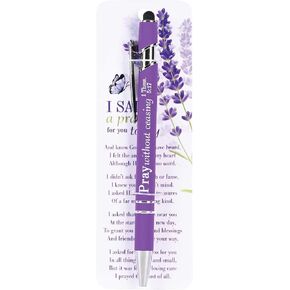 Dicksons Pray Without Ceasing - 1 Thess. 5:17, Purple 5.5 Inch Metal Rollerball Ink Pen and Bookmark