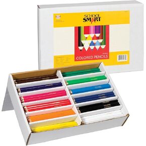 School Smart Colored Pencil Classroom Pack, Assorted Colors, 480 Pencils