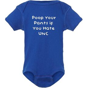 Duke Fan Baby Poop Your Pants if You Hate UNC Funny Bodysuit One-Piece - Royal