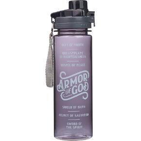 Christian Art Gifts Wide Mouth BPA-Free Reusable Plastic Sports Water Bottle for Men & Women, Inspirational Scripture w/Locking Flip-Top Lid & Carry Strap, 28 oz.