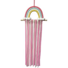 Claw Clip Holder For Children Girls - Rainbow Bow Holder For Girls -Clip organizer Decor For Room, Door, Wall (Pink (Width: 9.8inch)) in Saudi Arabia
