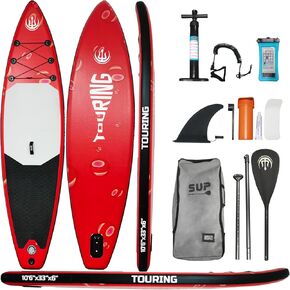 Inflatable Paddle Board for Adults, 11'×33" Stand up Paddle Board Inflatable with SUP Accessories, Ultra Stable Sup Board, Fishing Blow up Paddle Boards with Paddle, Pump, Backpack, Fin