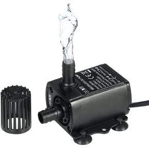 Decdeal Aquarium Fountain Birdbath, Mini Brushless Water Pump Waterproof Submersible Fountain DC5V (4.8W)