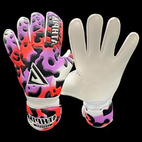 Goalie Goalkeeper Gloves for Kids & Youth Fingersave, pro Soccer Gloves with Grip, Football Goalie Gloves for Kids 8-12, Boys, Girls, Size 5/6/7