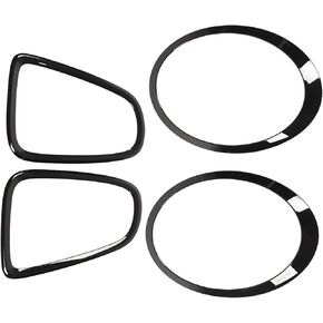 Headlight Cover Trims, 4pcs Headlight Grille Surround Trim Kit, Gloss Black Headlight Taillight Replacement for Mini R56 R57 R58 R59 Cooper S JCW 2007‑2015 Convertible R57
