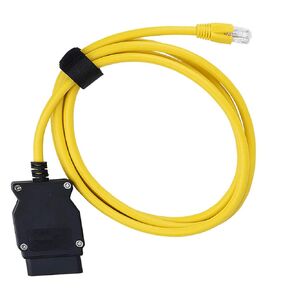 OBD to Ethernet ，ENET Rj45 Cable ethernet Connector Tools to OBD2 Cable Coding F-Series, 6.6ft/2M Cable
