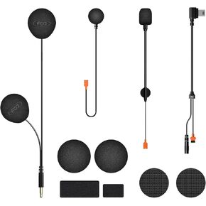 FODSPORTS High Resolution Sound Quality Speakers Headphone Cable, Only for FX8 PRO Motorcycles Bluetooth Intercom Accessories Kit (Boom Microphone and Button Microphone)