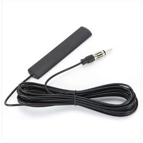 Universal Car Radio Antenna AM FM Hidden Windshield Adhesive Mount Patch Antenna with Cable and DIN Plug Connector for Vehicle Truck SUV CarStereo Media Receiver -10FT/5Meters
