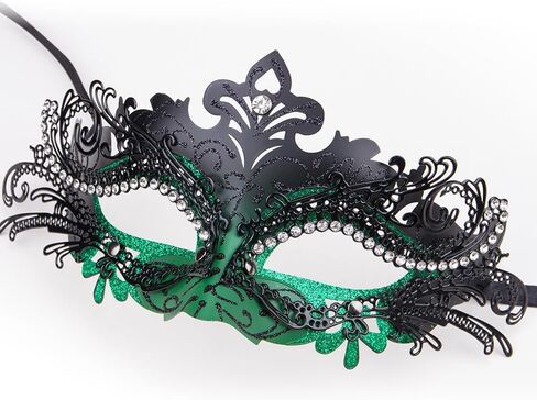 Vanki 1 PCS Masquerade Mask Laser Cut Metal Shiny Rhinestone Party Mask in Kuwait