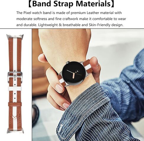 for Google Pixel Watch Band Genuine Leather Band, Durable Breathable Replacement Strap for Google Pixel Watch Women Man. in Saudi Arabia