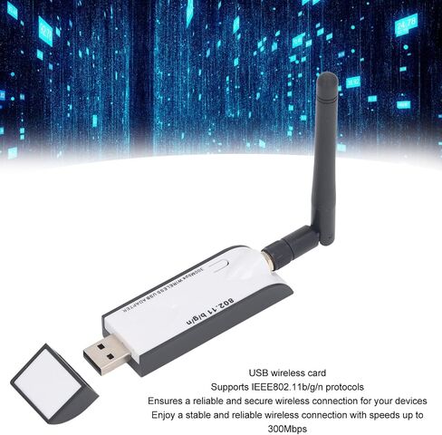 محول واي فاي USB بسرعة 300 ميجا بت في الثانية مع هوائي، اتصال لاسلكي مستقر، نظام متعدد متوافق مع أجهزة الكمبيوتر الشخصية وسطح المكتب والويندوز in Kuwait