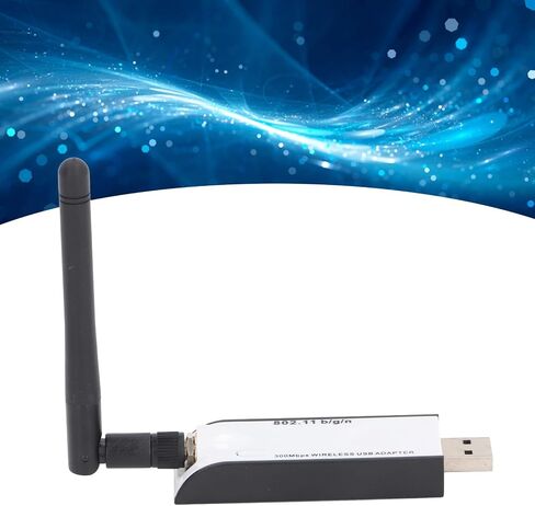 محول واي فاي USB بسرعة 300 ميجا بت في الثانية مع هوائي، اتصال لاسلكي مستقر، نظام متعدد متوافق مع أجهزة الكمبيوتر الشخصية وسطح المكتب والويندوز in Kuwait