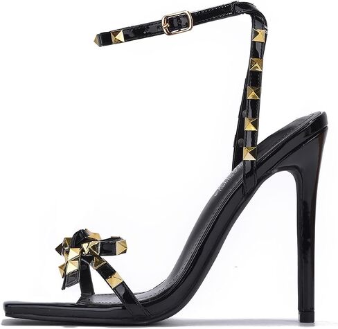 Cape Robbin Cafenoir Transparent Sexy High Heels for Women, Studded Square-Toe High Heels in Saudi Arabia