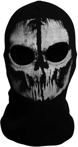 4 PCS Balaclava Ghosts Skull Full Face Mask for Cosplay Party Outdoor Unisex Ghost Print Stocking Balaclava Mask Good for War Game Halloween Black in Saudi Arabia