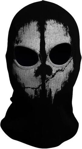 4 PCS Balaclava Ghosts Skull Full Face Mask for Cosplay Party Outdoor Unisex Ghost Print Stocking Balaclava Mask Good for War Game Halloween Black in Saudi Arabia