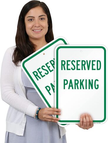 "Reserved Parking" Sign By SmartSign | 12" x 18" Aluminum in Saudi Arabia