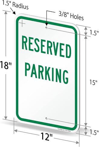 "Reserved Parking" Sign By SmartSign | 12" x 18" Aluminum in Saudi Arabia