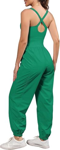 ReachMe Womens Running Onesie Workout Rompers One Piece Gym Exercise Jumpsuits Hiking Pants with Pockets Climb Outfits in Kuwait