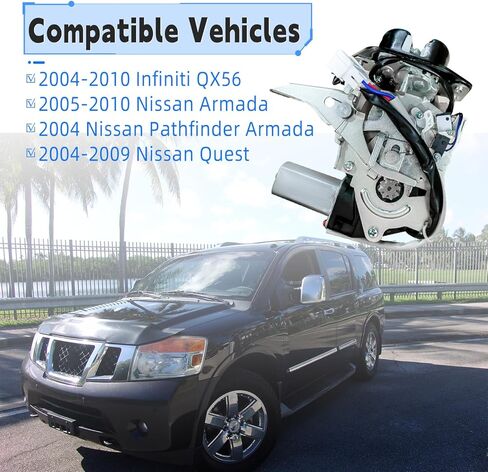 مزلاج صندوق السيارة الخلفي، مشغل قفل الباب الخلفي 905520AQ000 905065Z200 متوافق مع 2004-2010 إنفينيتي QX56 2005-2010 نيسان أرمادا 2004 باثفايندر أرمادا 2004-2009 كويست in Kuwait