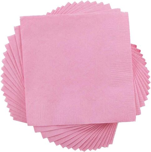 JAM PAPER Small Beverage Napkins - 5 x 5 - Baby Pink Pastel - 50/Pack in Saudi Arabia