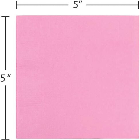 JAM PAPER Small Beverage Napkins - 5 x 5 - Baby Pink Pastel - 50/Pack in Saudi Arabia