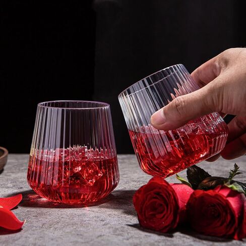 20 Pack 14oz Stemless Plastic Wine Glasses Heavy Duty Disposable Wine Glasses Unbreakable Clear Plastic Cocktail Glasses Recyclable Shatterproof Reusable Plastic Wine Cups for Parties Wedding in Saudi Arabia