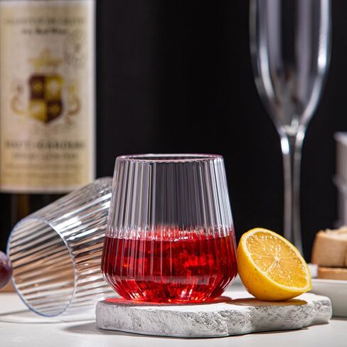 20 Pack 14oz Stemless Plastic Wine Glasses Heavy Duty Disposable Wine Glasses Unbreakable Clear Plastic Cocktail Glasses Recyclable Shatterproof Reusable Plastic Wine Cups for Parties Wedding in Saudi Arabia