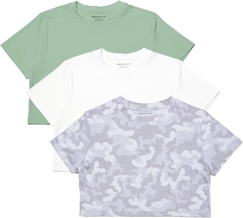 MAX ALLIE Women's Ultra Soft Cropped T Shirt Crew Neck Tees Casual Loose Fit Basic Lightweight in Kuwait