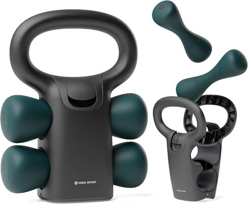 Adjustable Kettlebell Weight Set，2 in 1 detachable kettlebell for home gyms with two 2.5kg/5.5lb dumbbells,Total weight 12LB，Workout Strength Training for home gym，Suitable for beginners in Saudi Arabia