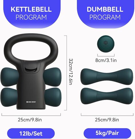 Adjustable Kettlebell Weight Set，2 in 1 detachable kettlebell for home gyms with two 2.5kg/5.5lb dumbbells,Total weight 12LB，Workout Strength Training for home gym，Suitable for beginners in Saudi Arabia