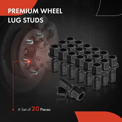 مسامير عجلة A-Premium M14-1.50 متوافقة مع مجموعة Volkswagen Jetta Passat Golf Tiguan Beetle Audi A3 A4 A5 A6 A7 Quattro A8 الأمامية والخلفية المكونة من 20 قطعة in Saudi Arabia