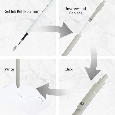 15 قطعة من أقلام الحبر سريعة الجفاف، أقلام جل ذات نقاط دقيقة للكتابة الناعمة، أقلام كرة دوارة قابلة للسحب، أقلام سوداء لطيفة مقاس 0.5 مم، قلم جمالي للوازم المدرسية المكتبية للنساء، هدايا منزلية، تدوين الملاحظات in Kuwait