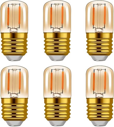 1W Low Wattage LED Edison Night Light Bulbs Warm,T28 Mini Vintage Light Bulb 10W Incandescent Equal,E26 Medium Screw Base Bulb for Oven Bulbs Decoration 6 Pack in Saudi Arabia
