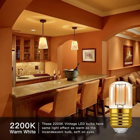 1W Low Wattage LED Edison Night Light Bulbs Warm,T28 Mini Vintage Light Bulb 10W Incandescent Equal,E26 Medium Screw Base Bulb for Oven Bulbs Decoration 6 Pack in Saudi Arabia