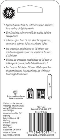 GE 44727 25-Watt Tubular Light T6.5 1CD Light Bulb in Saudi Arabia