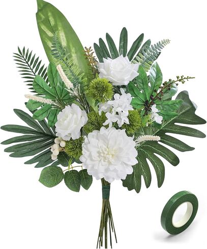 Serwalin 𝟯𝟯 Pcs Fake Flowers Bouquets, 𝟭𝟵'' Silk Floral Artifical Flowers Arrangements for DIY Wedding Party Decorations and Table Centerpieces Home Decor, Bathroom, Office Decor(No Include Vase) in Saudi Arabia