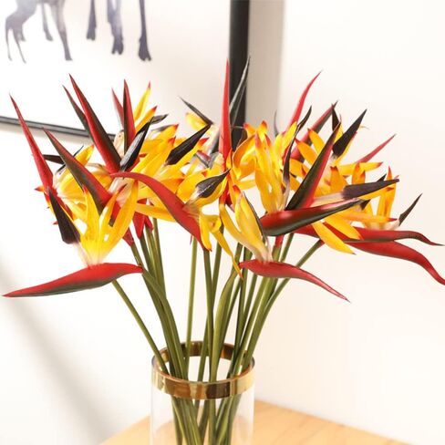 NatureMan 10Pack Artificial Flowers Bird of Paradise,22.4 Inch Hawaiian Tropical Flowers Strelitzia Green Plant for Home Garden Decoration Office Verandah Wedding Decorations (Ocean Blue) in Saudi Arabia