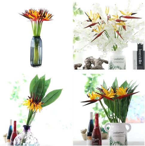 NatureMan 10Pack Artificial Flowers Bird of Paradise,22.4 Inch Hawaiian Tropical Flowers Strelitzia Green Plant for Home Garden Decoration Office Verandah Wedding Decorations (Ocean Blue) in Saudi Arabia