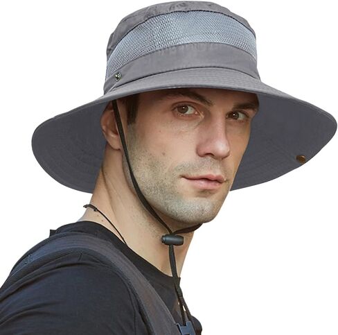 قبعة صيد السمك Rosoz بعامل حماية من الأشعة فوق البنفسجية 50+ قبعة شمسية للرجال والنساء، قبعات دلو واسعة الحافة مع حماية من الأشعة فوق البنفسجية لرحلات السفاري والمشي لمسافات طويلة على الشاطئ in Kuwait