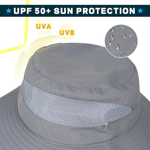 قبعة صيد السمك Rosoz بعامل حماية من الأشعة فوق البنفسجية 50+ قبعة شمسية للرجال والنساء، قبعات دلو واسعة الحافة مع حماية من الأشعة فوق البنفسجية لرحلات السفاري والمشي لمسافات طويلة على الشاطئ in Kuwait
