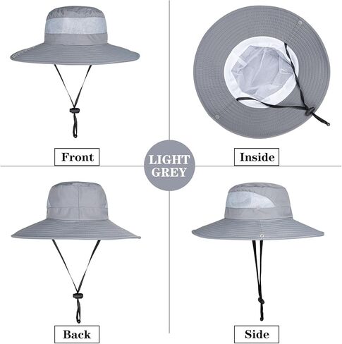 قبعة صيد السمك Rosoz بعامل حماية من الأشعة فوق البنفسجية 50+ قبعة شمسية للرجال والنساء، قبعات دلو واسعة الحافة مع حماية من الأشعة فوق البنفسجية لرحلات السفاري والمشي لمسافات طويلة على الشاطئ in Kuwait