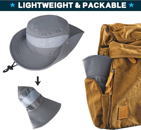 قبعة صيد السمك Rosoz بعامل حماية من الأشعة فوق البنفسجية 50+ قبعة شمسية للرجال والنساء، قبعات دلو واسعة الحافة مع حماية من الأشعة فوق البنفسجية لرحلات السفاري والمشي لمسافات طويلة على الشاطئ in Kuwait