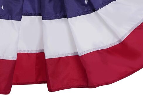 Homissor American Flag Bunting Outdoor 5x10 Ft US Pleated Fan Flag Embroidered Stars in USA Pleated Bunting Made Oxford Nylon in Saudi Arabia