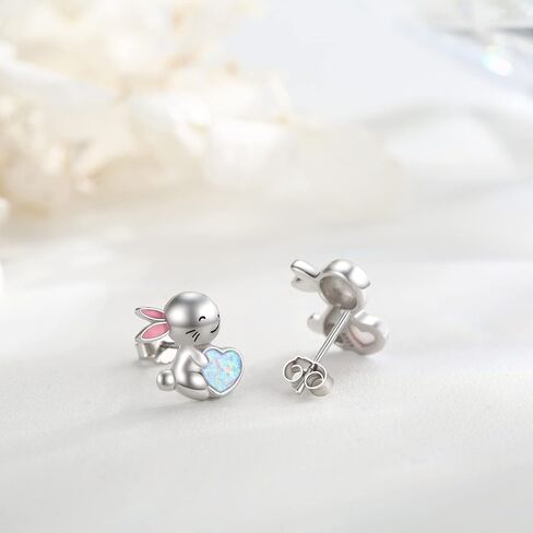 SILIKEPA Sterling Silver Ladybug Dinosaur Sheep Dragonfly Panda Bee Cat Turtle Spider Stud Earrings Animal Earring Hypoallergenic Jewelry Gifts for Women Teen Girls in Saudi Arabia