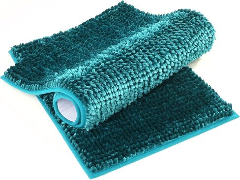 Urvoix Bathroom Rugs Set - 2 Piece Butter Chenille Bath Rugs with Non Slip Backing, Super Absorbent Thick Soft Plush Bath Mats for Bathroom, Tub, Shower (Sage, 20"x32" / 17"x24") in Saudi Arabia