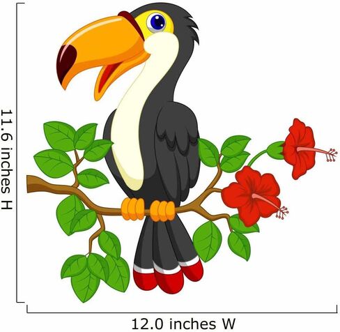 ملصق حائط كرتوني لطيف على شكل طائر الطوقان قابل للتقشير واللصق (12 بوصة عرض × 12 بوصة ارتفاع) WM149838 in Kuwait