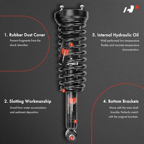 A-Premium Rear Pair (2) Complete Strut & Coil Spring Assembly Compatible with Jaguar Super V8 2005-2009, Vanden Plas 2006-2009, XJ 2010, XJ8 2004-2009, XJR 2004-2009, Driver and Passenger Side in Saudi Arabia