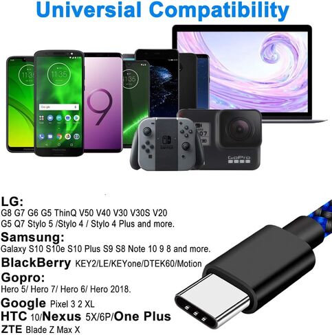 كابل شاحن VOTY USB-C متوافق مع iPad Pro 12.9 بوصة (الجيل الثالث والرابع والجيل الخامس)، Pro 11 بوصة (الجيل الأول والثاني والثالث)، 10.9 بوصة والعاشر 2022. سلك شحن من النوع C لجهاز iPad Mini 6th، Air 4th Gen 5 in Kuwait