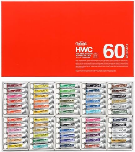 Holbein Artist's Watercolors Set of 60 5ml Tubes W411 in Saudi Arabia
